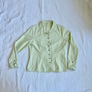 Talbots Light Green Button Down Jacket Shirt | Large